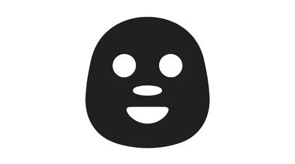 Facial sheet mask silhouette for skincare beauty treatment.