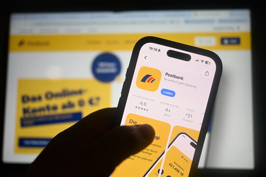 Germany - August 10,2026: Postbank app on phone