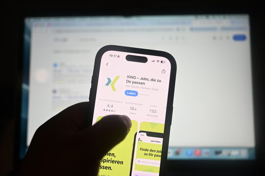 Germany - August 2,2026: Xing App on phone