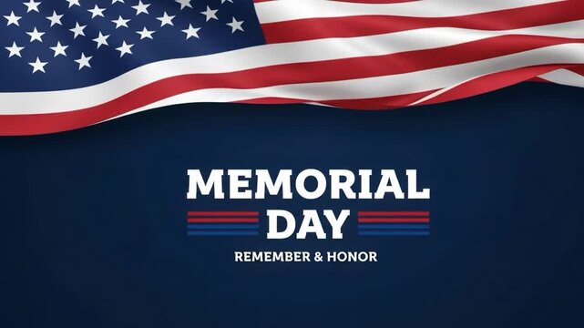 Memorial day banner with american flag