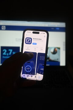 Germany - August 1,2026: Deutschebank app on phone