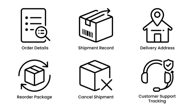 E-commerce and Logistics Shipping Icon Vector Set
