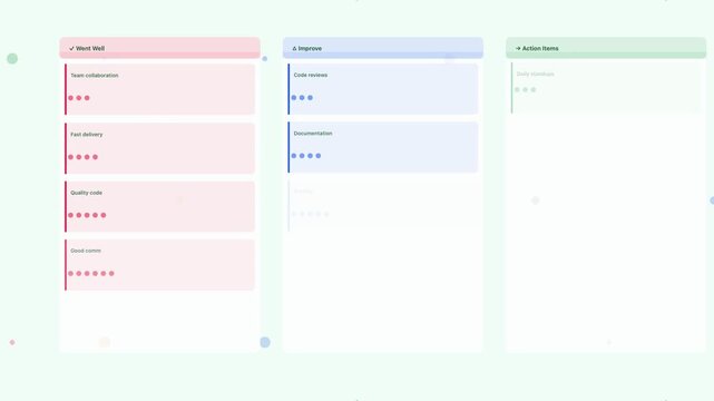Green Retrospective Review Done Learn Improve Flat Design Loop