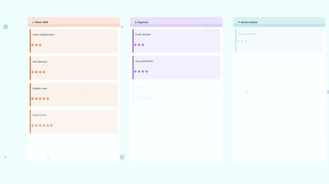 Teal Retrospective Review Done Learn Improve Flat Design Loop