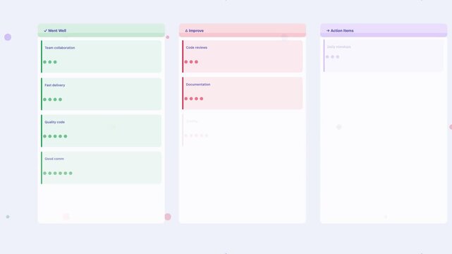 Lavend Retrospective Review Done Learn Improve Flat Design Loop