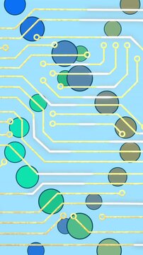 Animation of medical data processing and processor socket over blue background