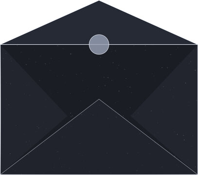 Minimal dark envelope icon for digital communication and professional business correspondence design elements