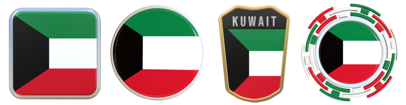 Kuwait Flag Emblem 3d Design Set Pack nice for independence day decoration
