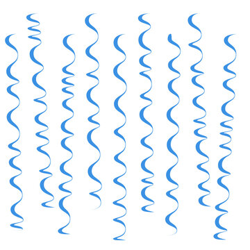 Abstract blue vertical wavy line pattern - design for creative backgrounds, fashion prints, and DIY craft projects. Transparent PNG version.