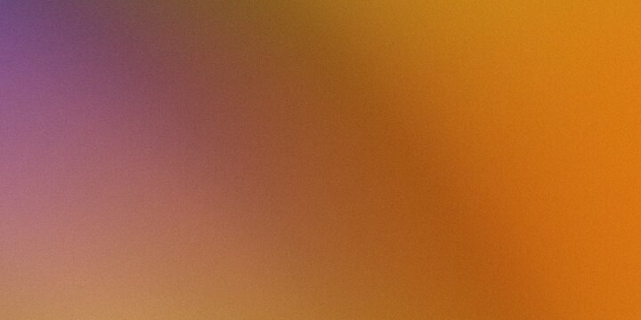 Abstract warm gradient background with purple pink and golden orange color blend and grainy texture