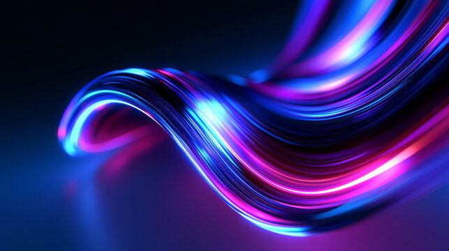 Futuristic Abstract Glowing Neon Light Waves Background