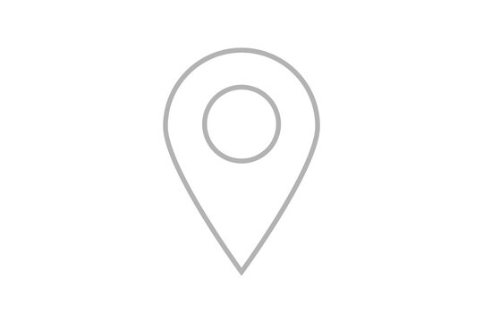 grey gps location pin on map icon png transparent background