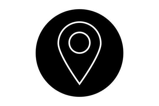 white location map pin icon flat design for delivery point mark for ui ux website design
