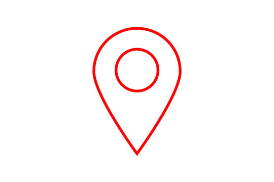 red location map pin icon flat design for delivery point mark for ui ux website design