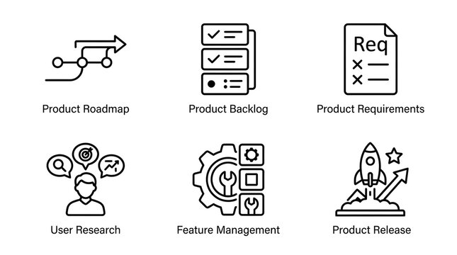 Product Management and Agile Development Icon Set