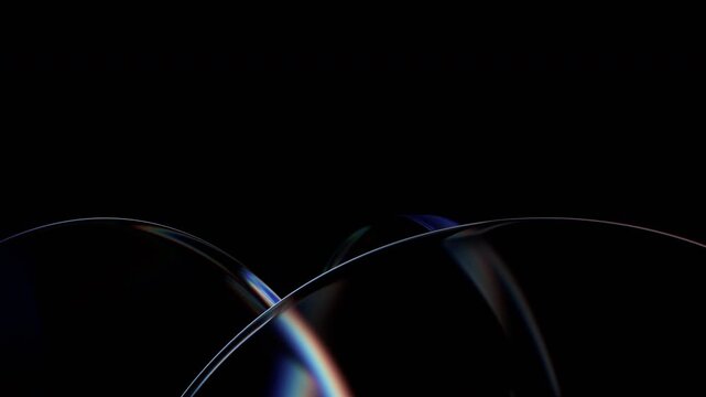 Abstract animation, background with color refraction effect on a glass shapes, 4k seamless loop 3d animation