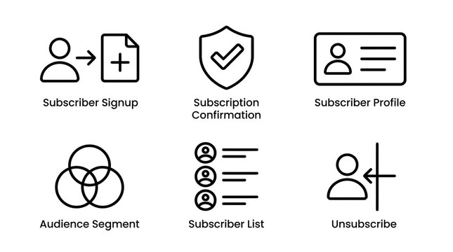 Subscription and Membership Icon Set for Marketing