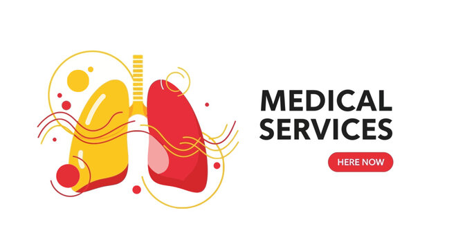 Medical Services Illustration for Respiratory Health Presented in a Contemporary Design