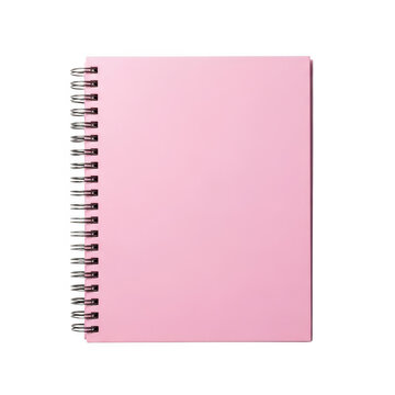 Pink notebook with ruled pages and dotted grid lines