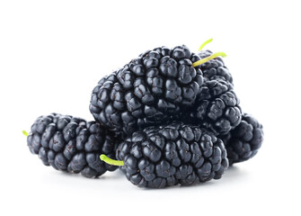 Pile of fresh mulberries isolated on white © New Africa