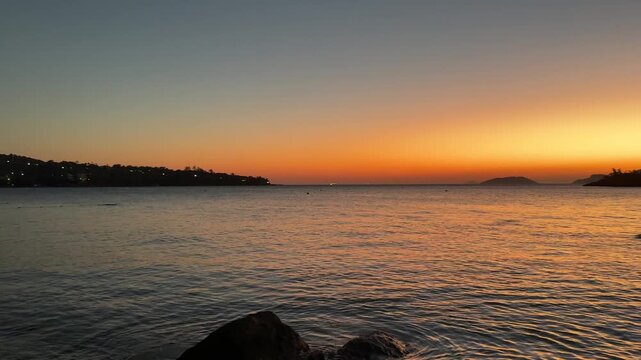 Wonderful sunset at Juli&atilde;o Beach in Ilhabela, S&atilde;o Paulo, Brazil.