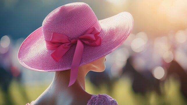 Stylish and Sophisticated Hat at a Horse Racing Event