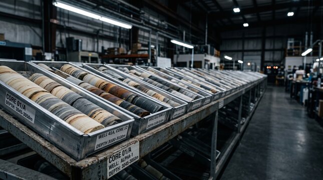 Industrial warehouse storage bins.