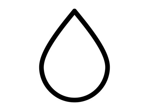 Black water droplet icon in simple style