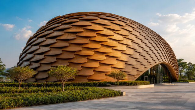 Pinecone Inspired Humidity Responsive Wooden Facade with Adaptive Shingles