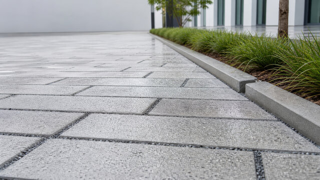 Permeable Concrete Pavement after Rain for Sustainable Urban Drainage