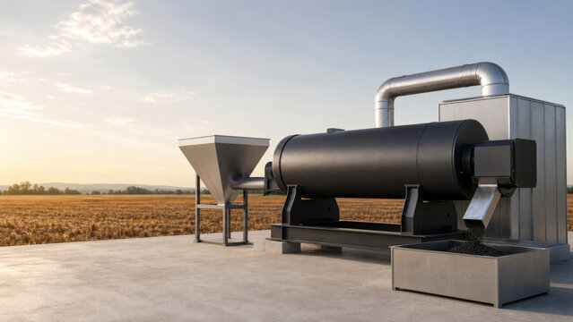 Continuous Biochar Production Pyrolysis Unit for Carbon Removal