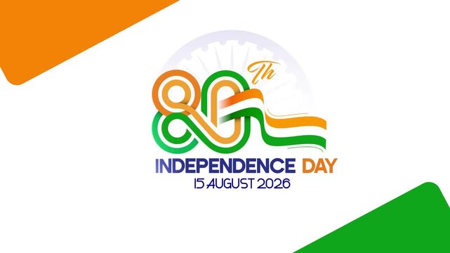 80th Indian Independence Day 2026 Animated Typography