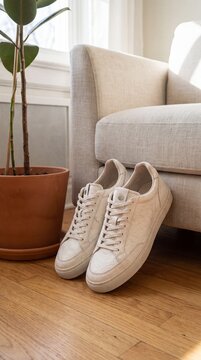 Shoes With Mycelium Uppers and Embedded NFC Chip