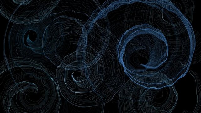 Abstract Dark Swirling Lines Motion Graphic Background