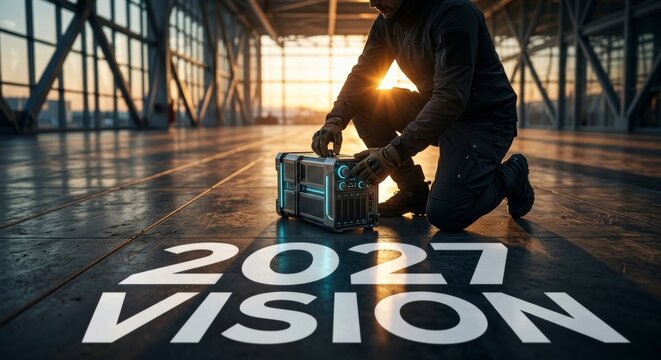Industrial professional preparing advanced technology for the 2027 vision