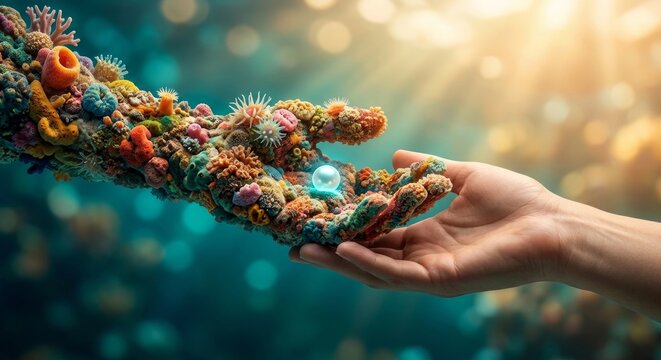 Connection between humanity and the vibrant coral reef ecosystem