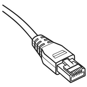 Ethernet network cable connector illustration with ethernet