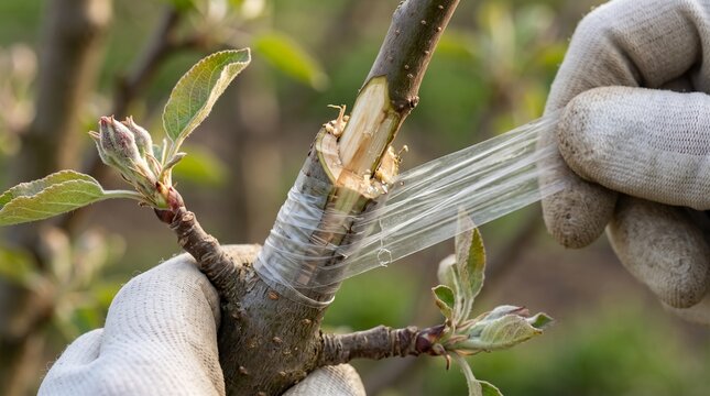 plant grafting tape on branch