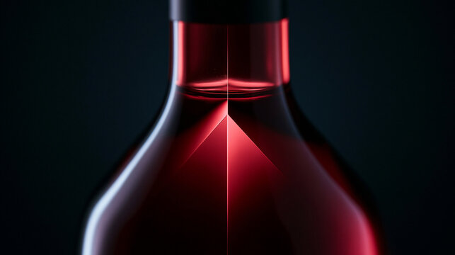 Close Up of Red Wine Glass Bottle with Elegant Lighting