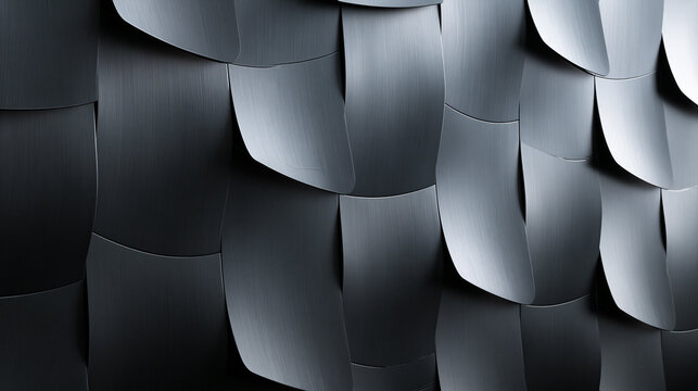 Abstract Dark Metallic Overlapping Scales Pattern Background