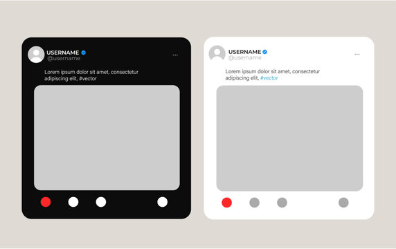 Social media post mock up vector layout template stock illustration