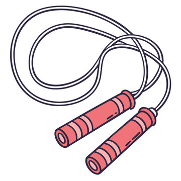 Red jump rope fitness exercise equipment illustration
