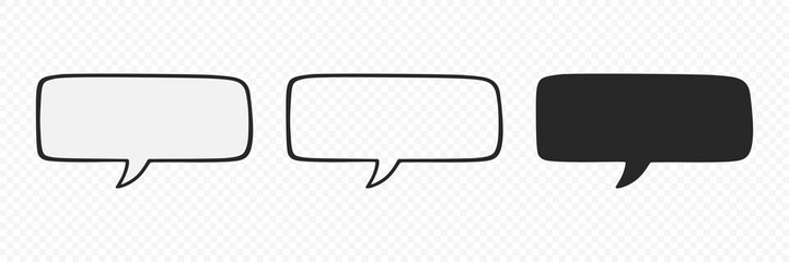 Obraz premium Speech Bubble Icon Set, Vector Illustration. Speech Bubble Collection and Chat Bubble Outline Shapes Isolated. Comic, Message, Dialogue, Quote, Sticker and Social Media Design