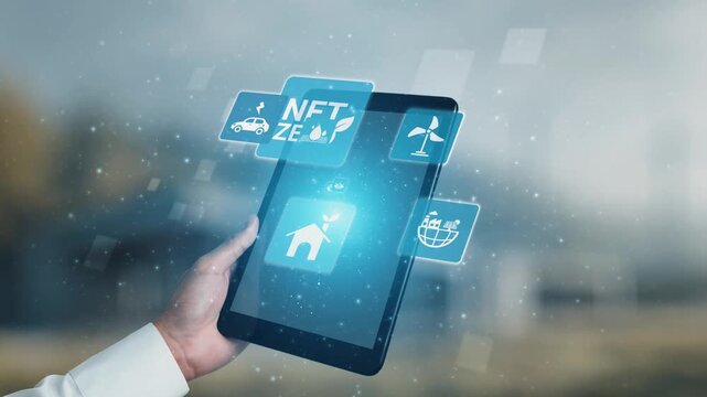 Net zero and sustainability concepts with environmental balance, digital sustainability icons, green energy goals, and eco-conscious digital business transformation for the future. Gist