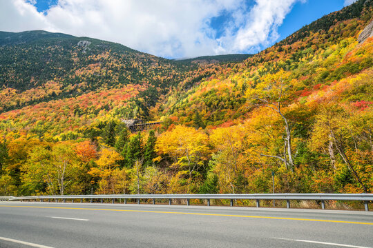 Crawford Knob State Park in Autumn - New Hampshire - Train Trestle