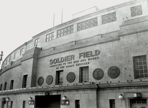 OLD SOLDIER FIELD FACADE, CHICAGO ILLINOIS USA-BEFORE NEW CONSTRUCTION:SEPTEMBER 2, 1995