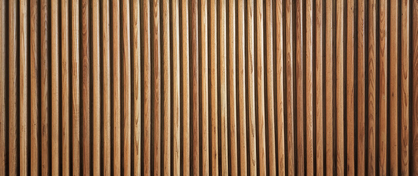 Wooden battens background for product display mockup. Vertical wood slats wall background interior, Natural brown wooden battens texture background pattern. not ai