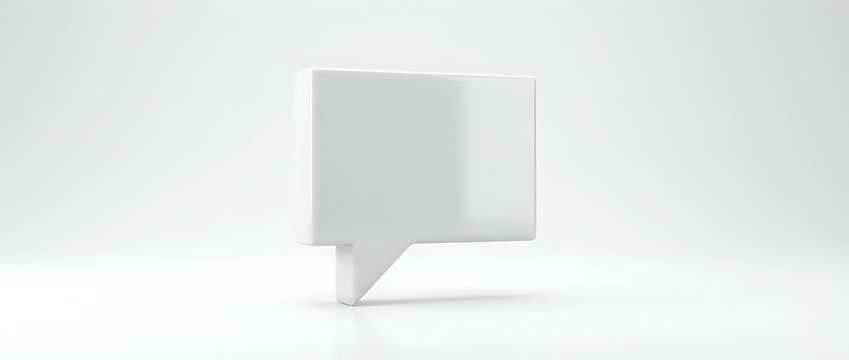 Blank white speech bubble on neutral background