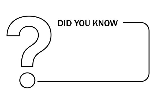 Did you know text label with a large question mark icon and empty frame for information