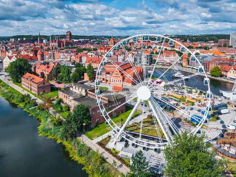 Beautiful architecture of the main city of Gdansk at summer. Poland
